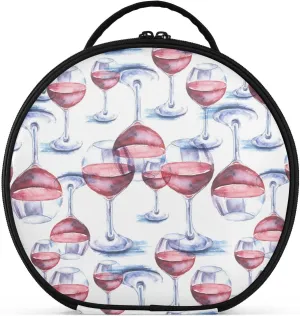 ALAZA Vintage Watercolor Red Wine Travel Make Up Organizer Cosmetic Brush Bags Case