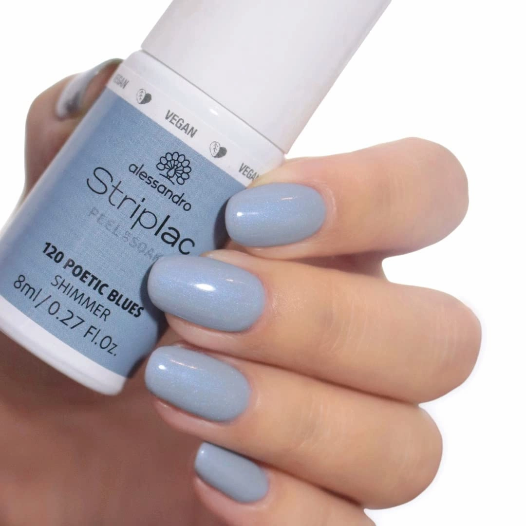 alessandro Striplac Peel or Soak Nail Polish -120 Poetic Blues for Women- 0.27 oz
