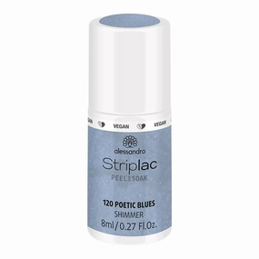 alessandro Striplac Peel or Soak Nail Polish -120 Poetic Blues for Women- 0.27 oz