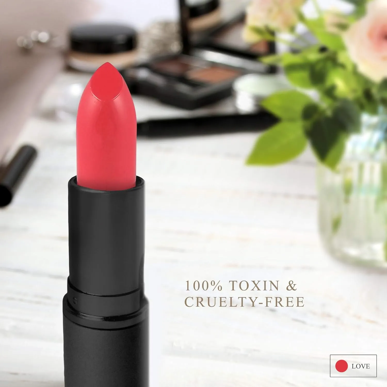 All Natural Lipstick, Semi Matte Lip Color, Moisturizing Lipstick, Non Toxic, Non GMO, Highly Pigmented, Long Lasting Lipstick, Vegan Makeup for Women (7 Shades)