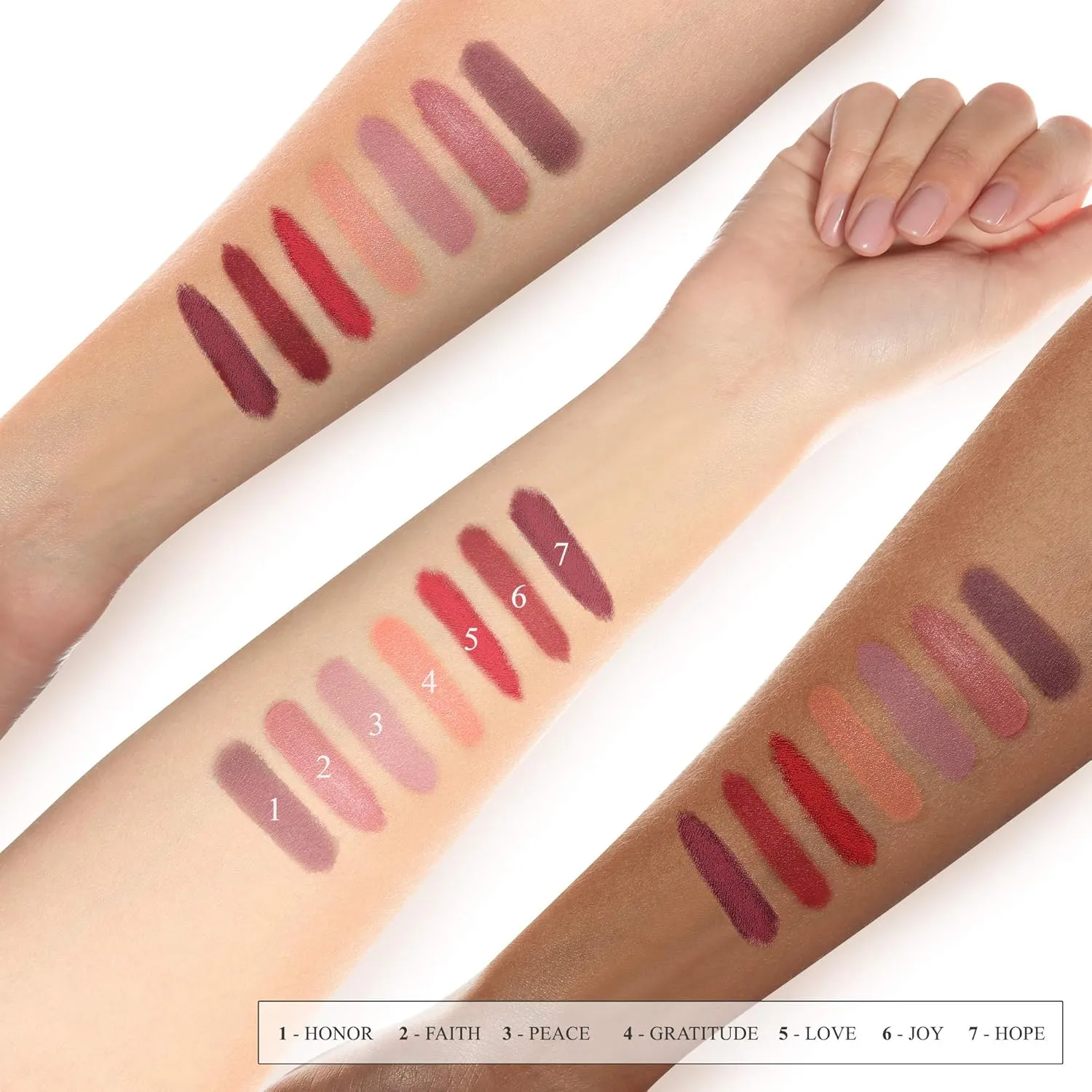 All Natural Lipstick, Semi Matte Lip Color, Moisturizing Lipstick, Non Toxic, Non GMO, Highly Pigmented, Long Lasting Lipstick, Vegan Makeup for Women (7 Shades)