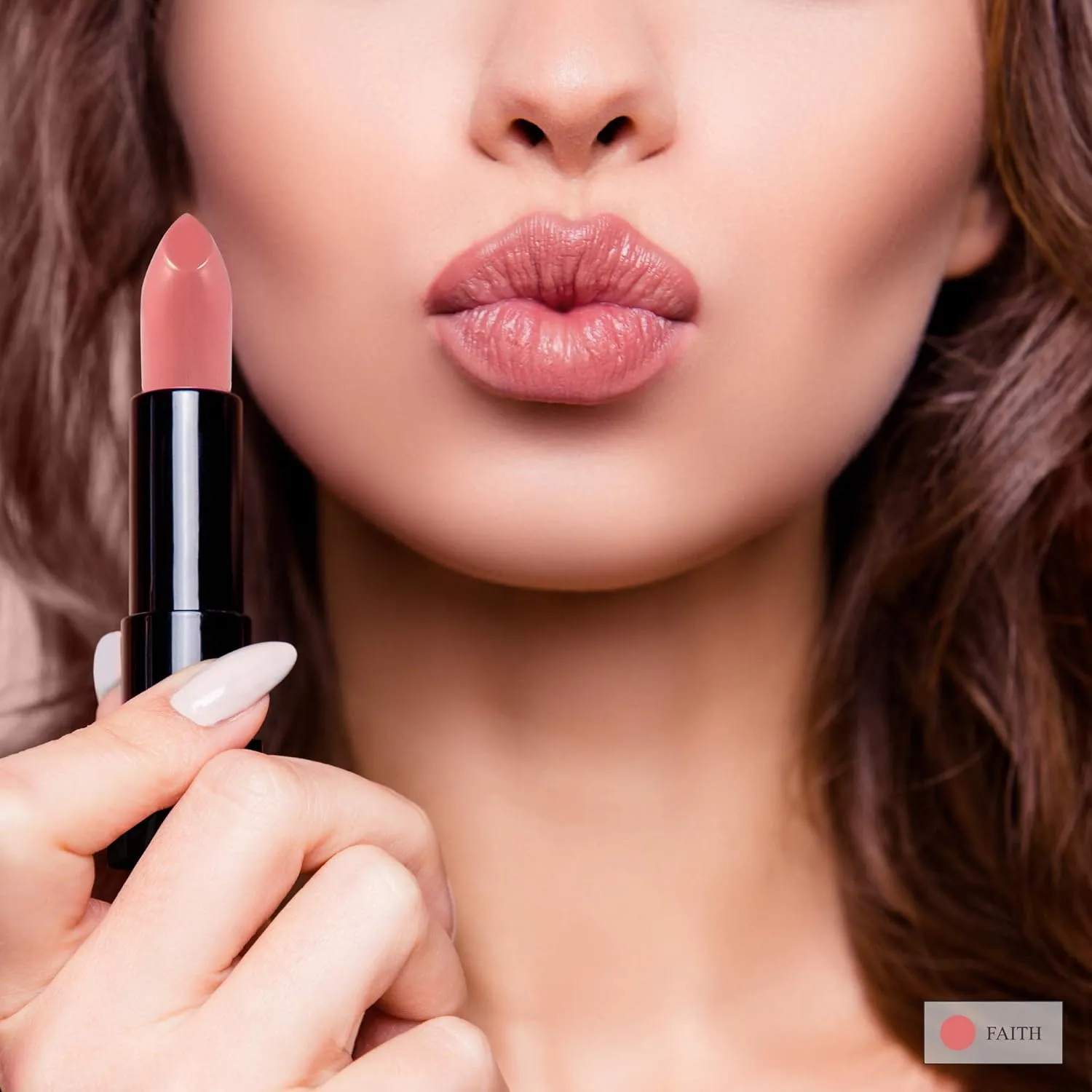All Natural Lipstick, Semi Matte Lip Color, Moisturizing, Long Lasting, Vegan Makeup for Women (Faith)