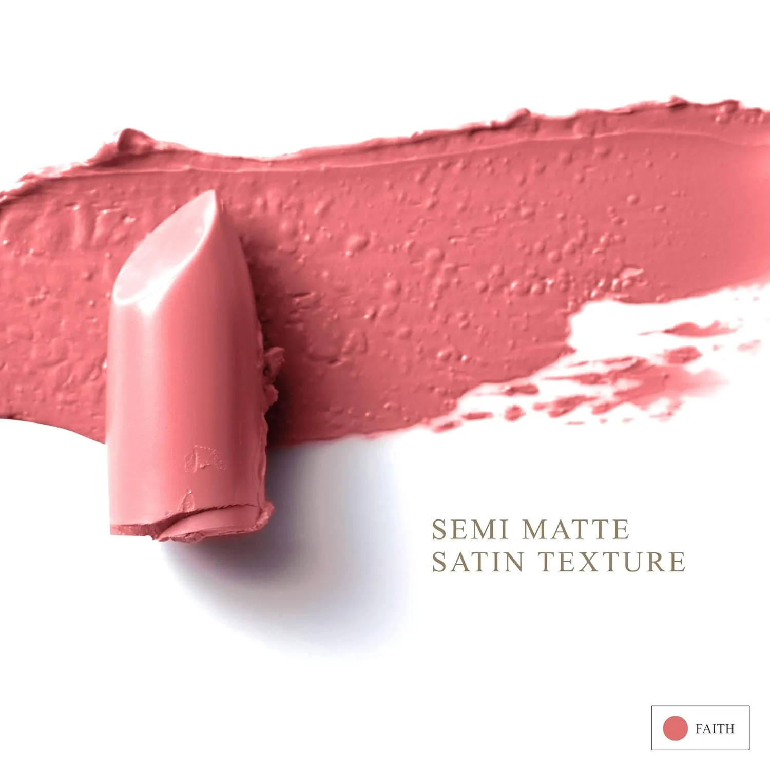 All Natural Lipstick, Semi Matte Lip Color, Moisturizing, Long Lasting, Vegan Makeup for Women (Faith)