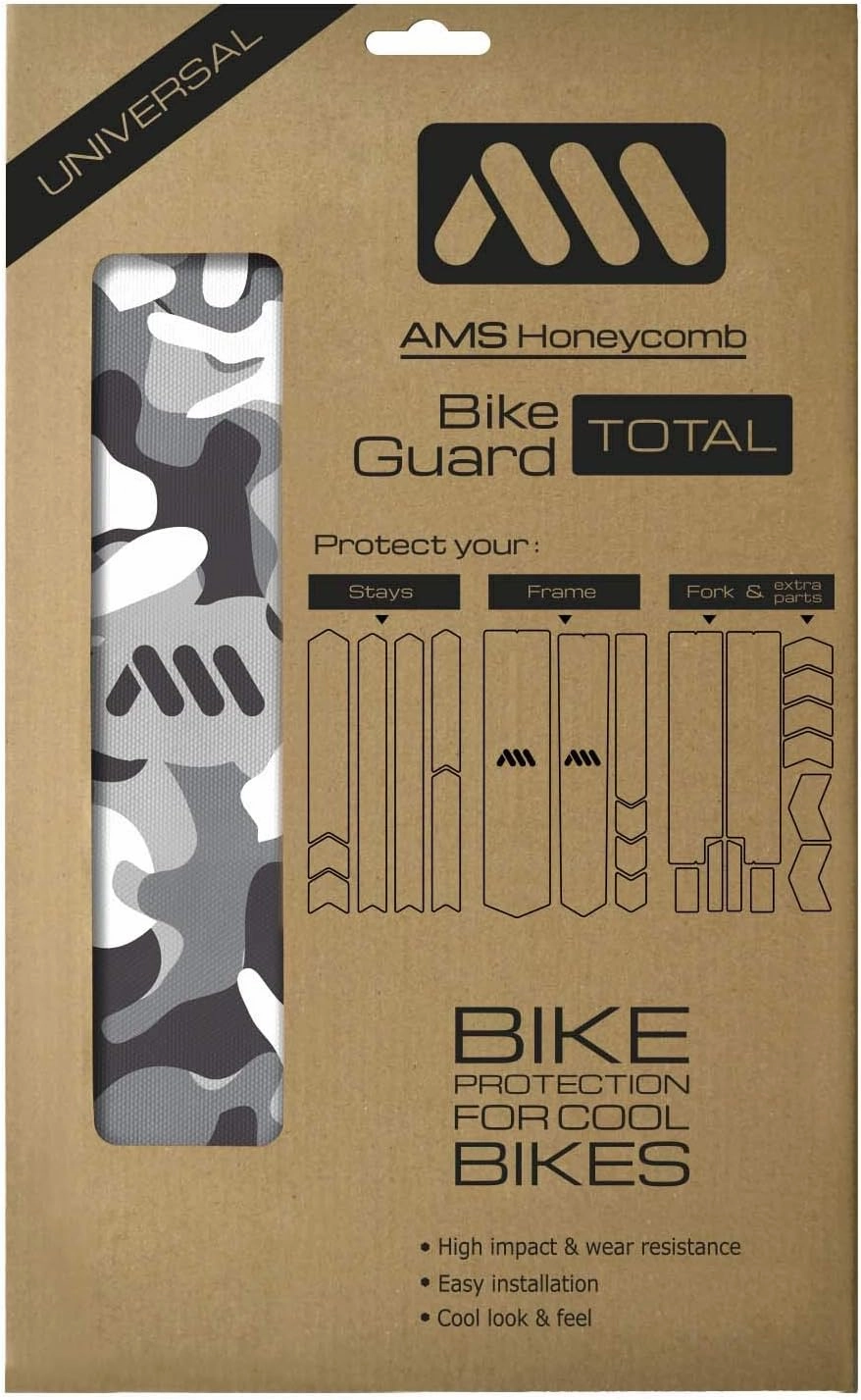 All Mountain Style AMS Honeycomb High Impact Frame Guard Total - Protects Your Bike from Scratches and dings