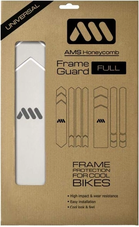 All Mountain Style MTB Bike Frame Protector | Honeycomb 380 Microns PVC | Universal Clear Guard for Downhill & Enduro | 18-Piece Set