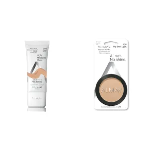 Almay Skintone Matching Foundation, Smart Shade Face Makeup, Hypoallergenic & Pressed Powder, Skin Tone Matching, Hypoallergenic, Frageance Free, 100 My Best Light, 0.20 Oz