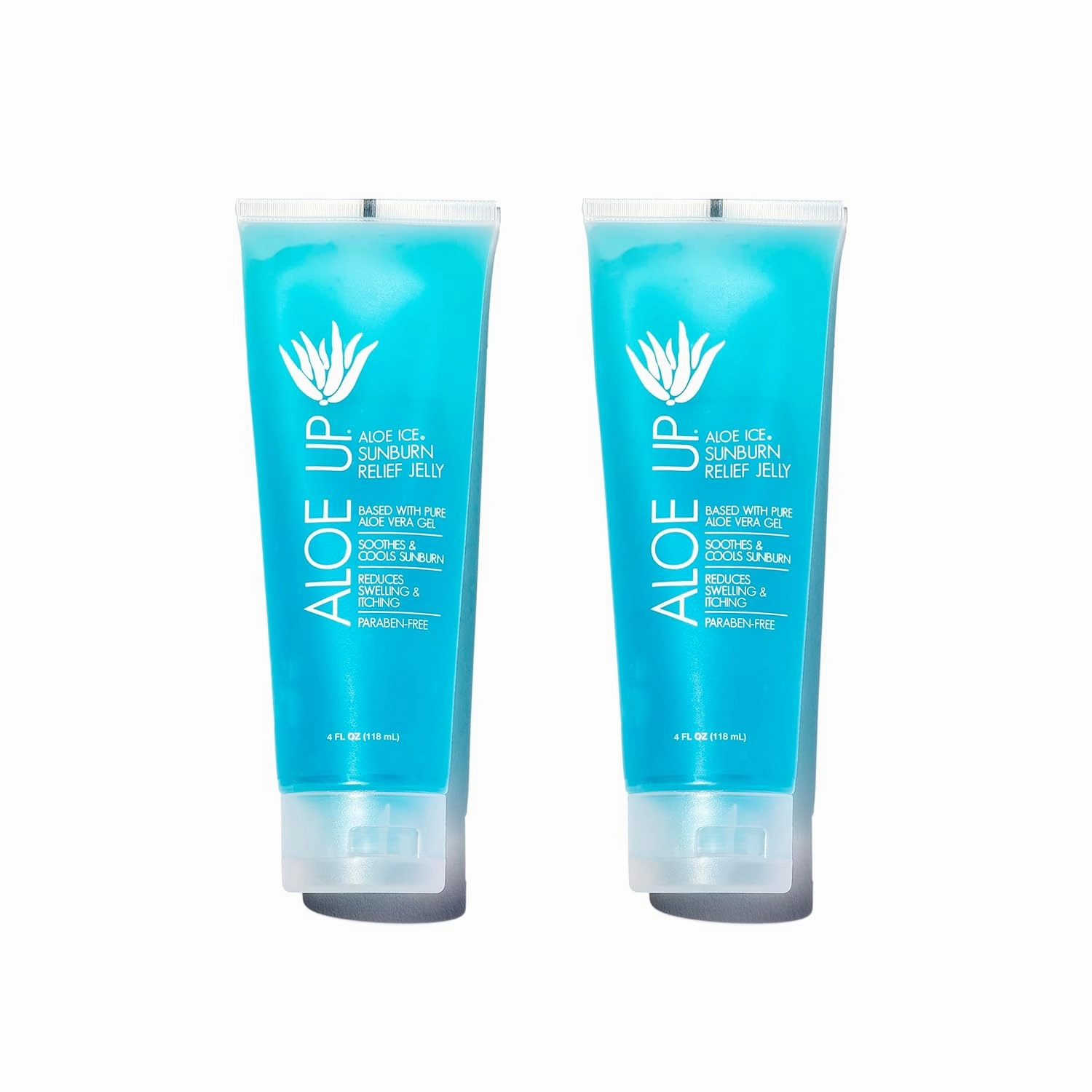 ALOE UP Ice Sunburn Relief Jelly - Pure Aloe Vera Gel Sunburn Relief for Adults & Kids, Aloe Vera Gel Face & Body, Natural Cruelty-Free Aloe Gel, Aloe Vera Gel Skin Lotion - 4 Oz (2pack)