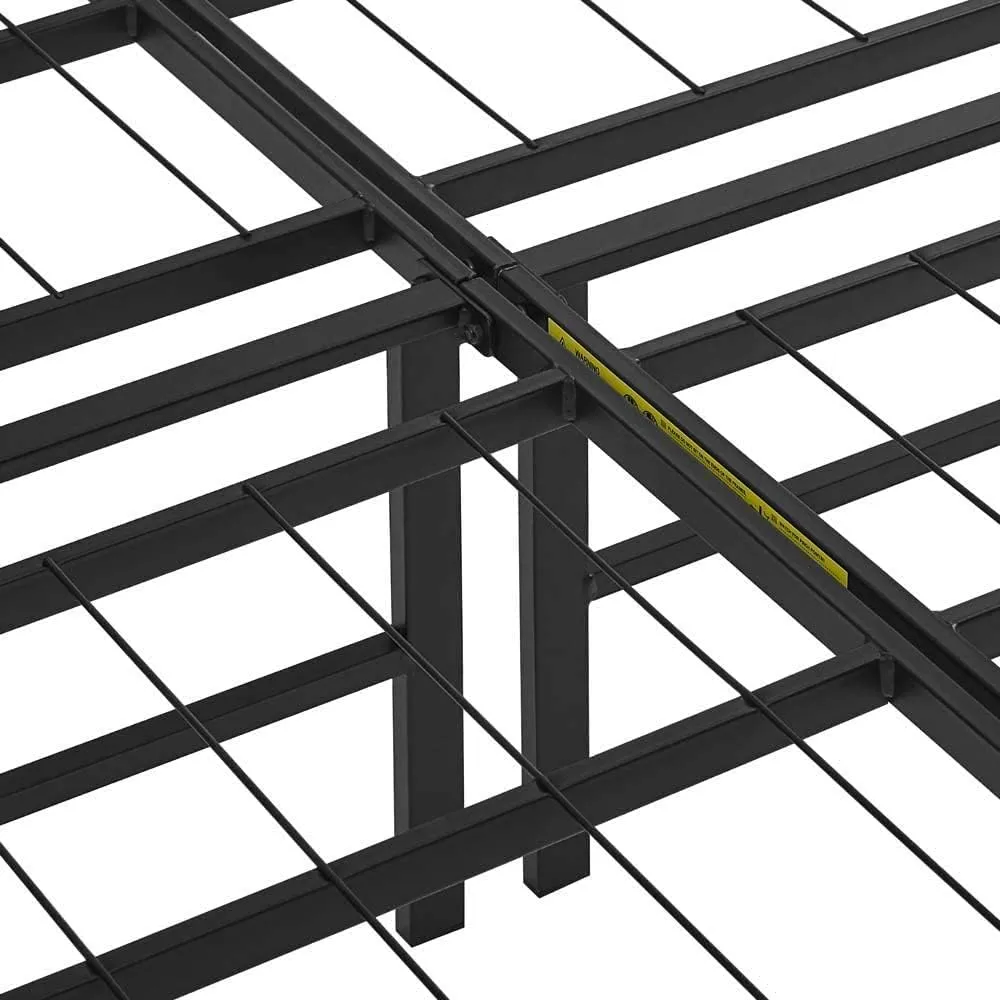Amazon Basics Bed Frame with Storage, Foldable Metal Platform, Sturdy Steel, No Box Spring Needed, 14 inches High, Tool-Free Setup, Full Size, Black