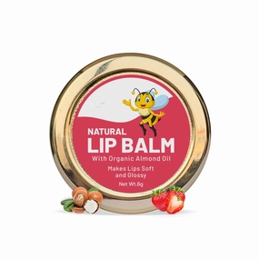 AMC Best Natural Lip Balm I Non Sticky I Protects Moisturize & Nourishes Dry Chapped Lips I Shea & Cocoa Butter Strawberry Flavor 8Gm, 1 Count, Pink