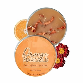 AMC Orange Marigold Lip Balm for Lip Mask for Dark lip Natural, Ayurvedic Lip Care, Ghee, Raw Honey, Shea, Orange Peel, Vitamin E,Express Dry Lips Repair, 10gm