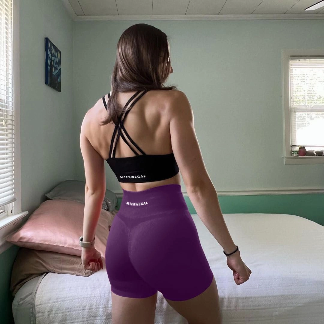 Amplify Seamless Scrunch Workout Shorts Intensify Women's Yoga High Waist Athletic Gym Running Sports Fitness