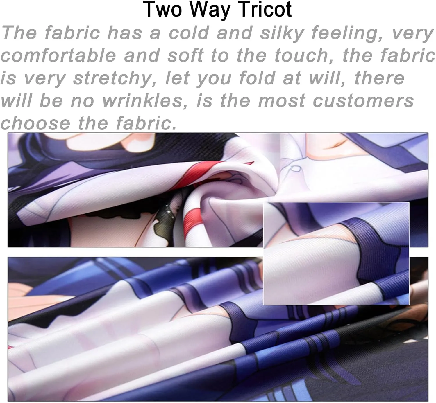 Anime Pillow Case Dakimakura Azur Lane Impact 120x40cm (47.2in x 15.7in) Bedding Pillowcase Hugging Body Pillow Case Double Sided Cushions Covers Two Way Tricot