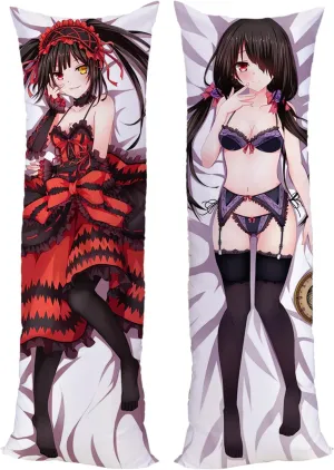 Anime Pillow Dakimakura Date A Live Impact Tokisaki Kurumi 59 * 19.6inches (150x50cm) Peach Skin Hugging Pillowcase Otaku Bedding Double Sided Cushions Covers