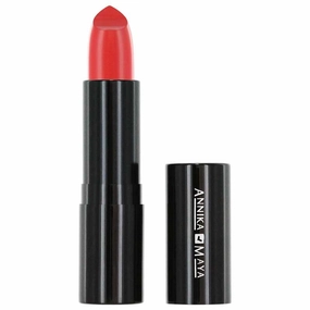 Annika Maya Hydrating Cream Lipstick, Fragrance Free, Made in the USA (OMG Orange)