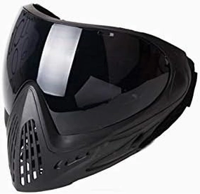 Anti-Fog Goggle/Full Single Layer Face Mask Hunting (Pure Black,Black Lens) for Paintball Airsoft Bike Safety Gaming