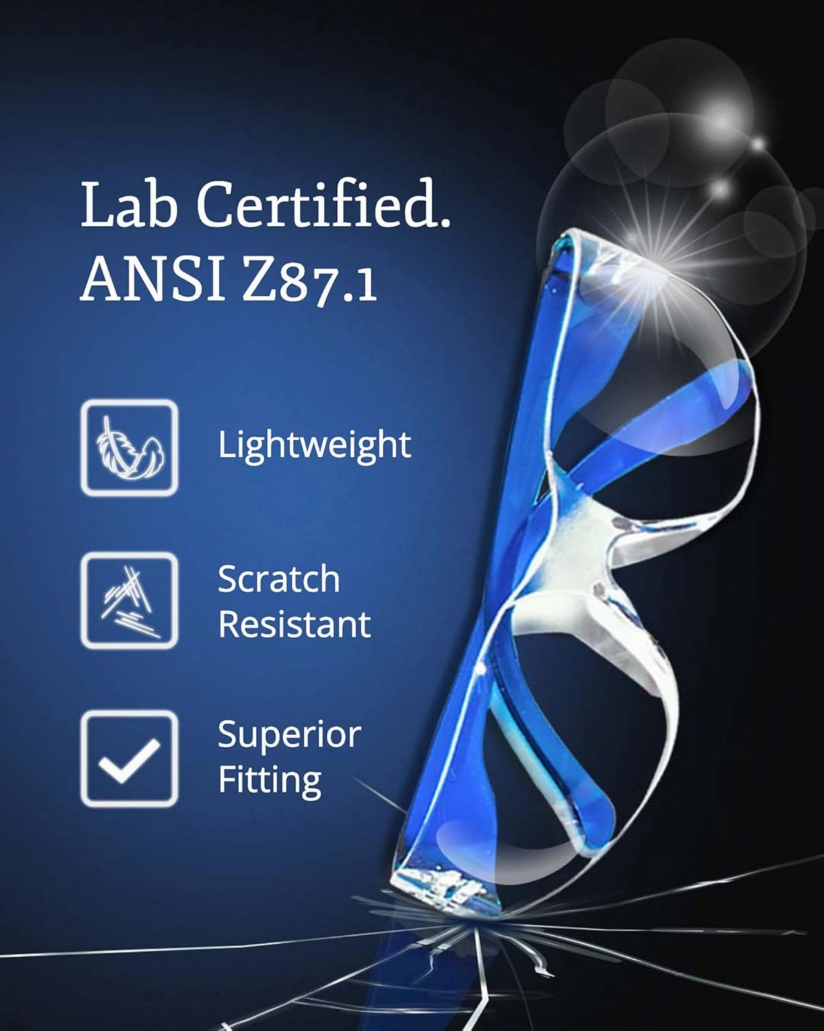 Aqulius 24 Bulk Safety Glasses for Men & Women ANSI Z78.1 Certified - Scratch Resistant Crystal Clear Eye Protection Glasses
