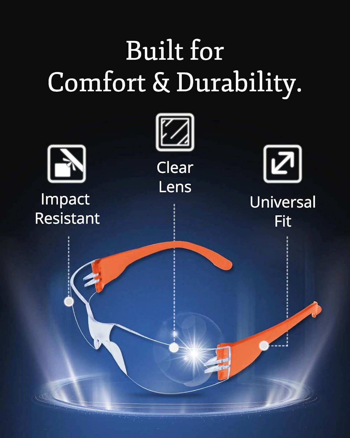 Aqulius 24 Bulk Safety Glasses for Men & Women ANSI Z78.1 Certified - Scratch Resistant Crystal Clear Eye Protection Glasses