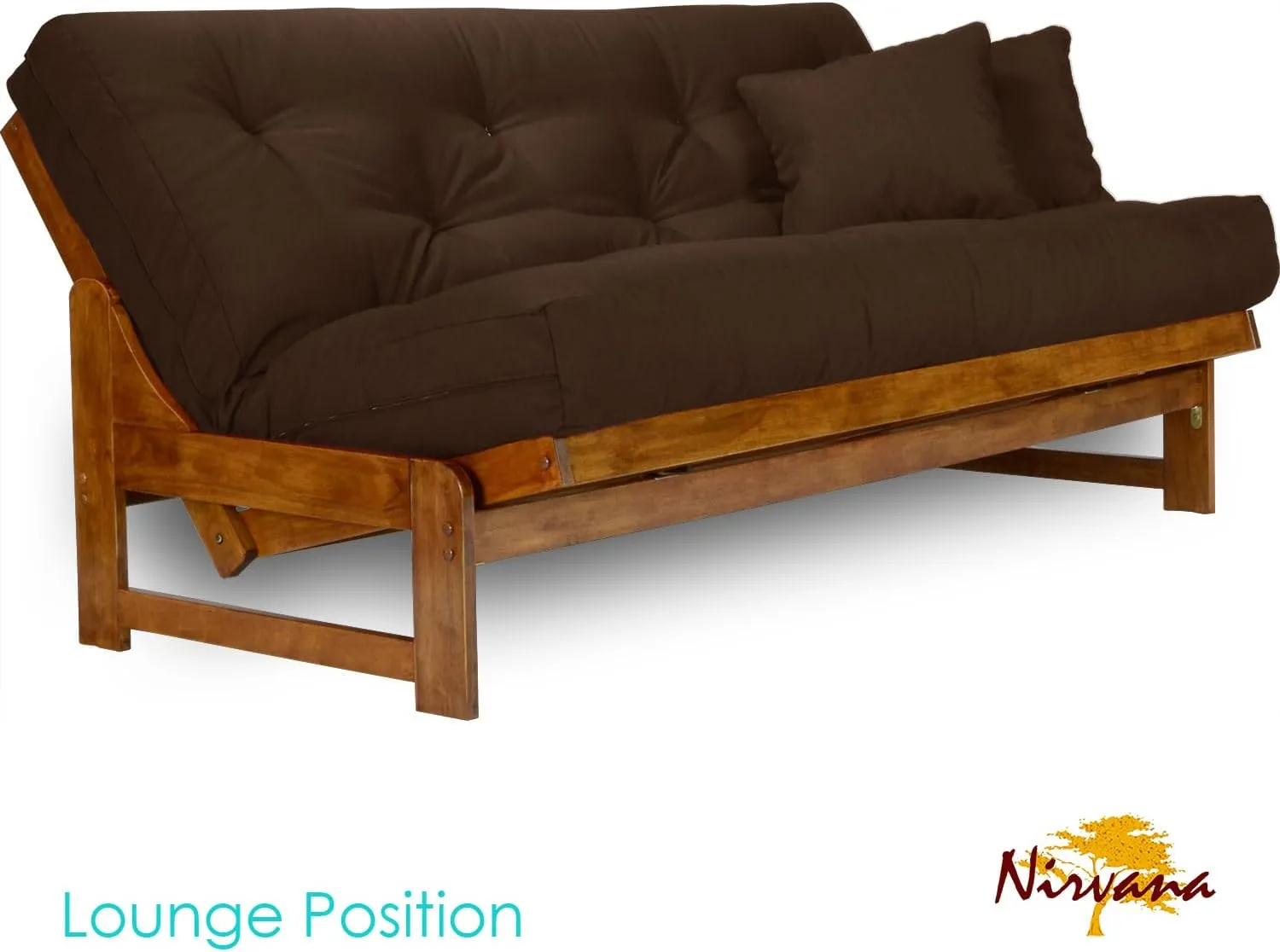 Arden Futon Set - Full Size, Frame, 8" Mattress, Microfiber Sussex Fudge Cover