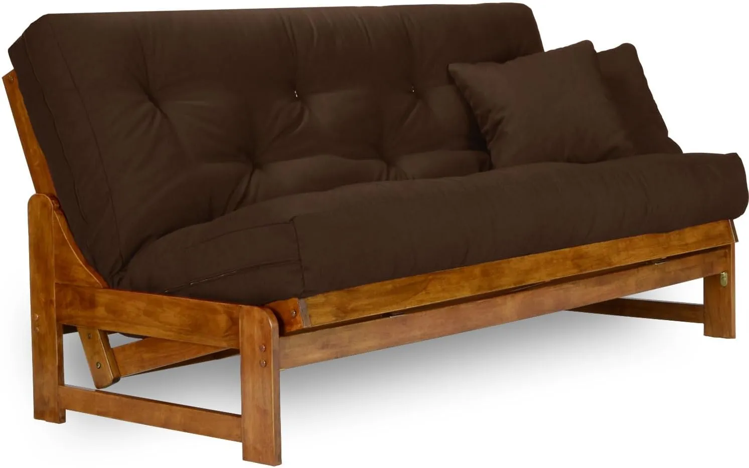Arden Futon Set - Full Size, Frame, 8" Mattress, Microfiber Sussex Fudge Cover