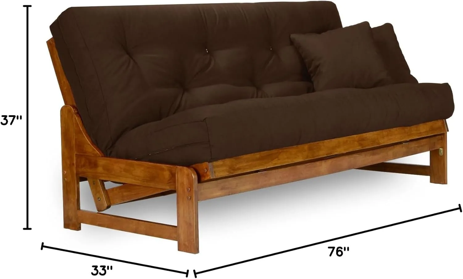 Arden Futon Set - Full Size, Frame, 8" Mattress, Microfiber Sussex Fudge Cover