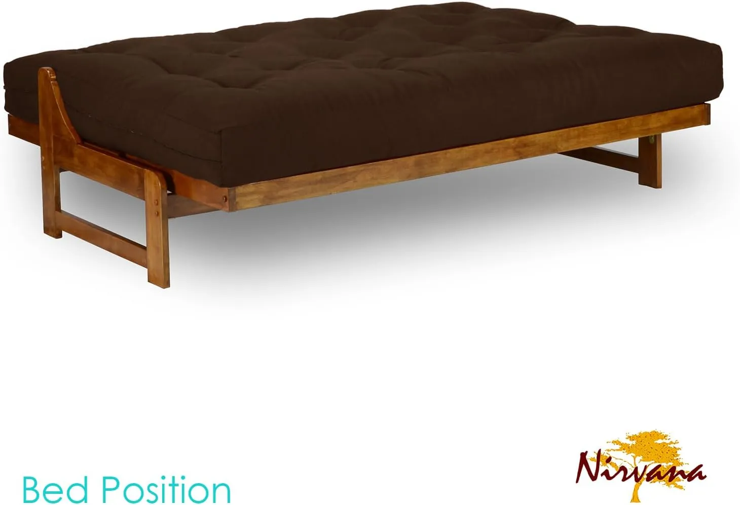 Arden Futon Set - Full Size, Frame, 8" Mattress, Microfiber Sussex Fudge Cover