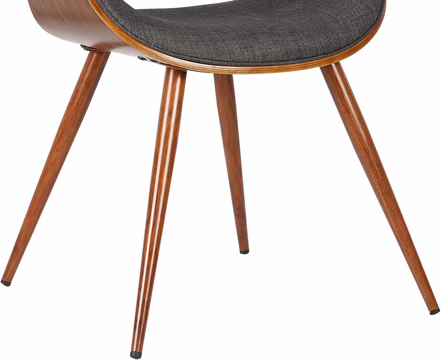 Armen Living Butterfly Dining Chair in Charcoal Fabric and Walnut Wood Finish 22D x 21W x 29H in