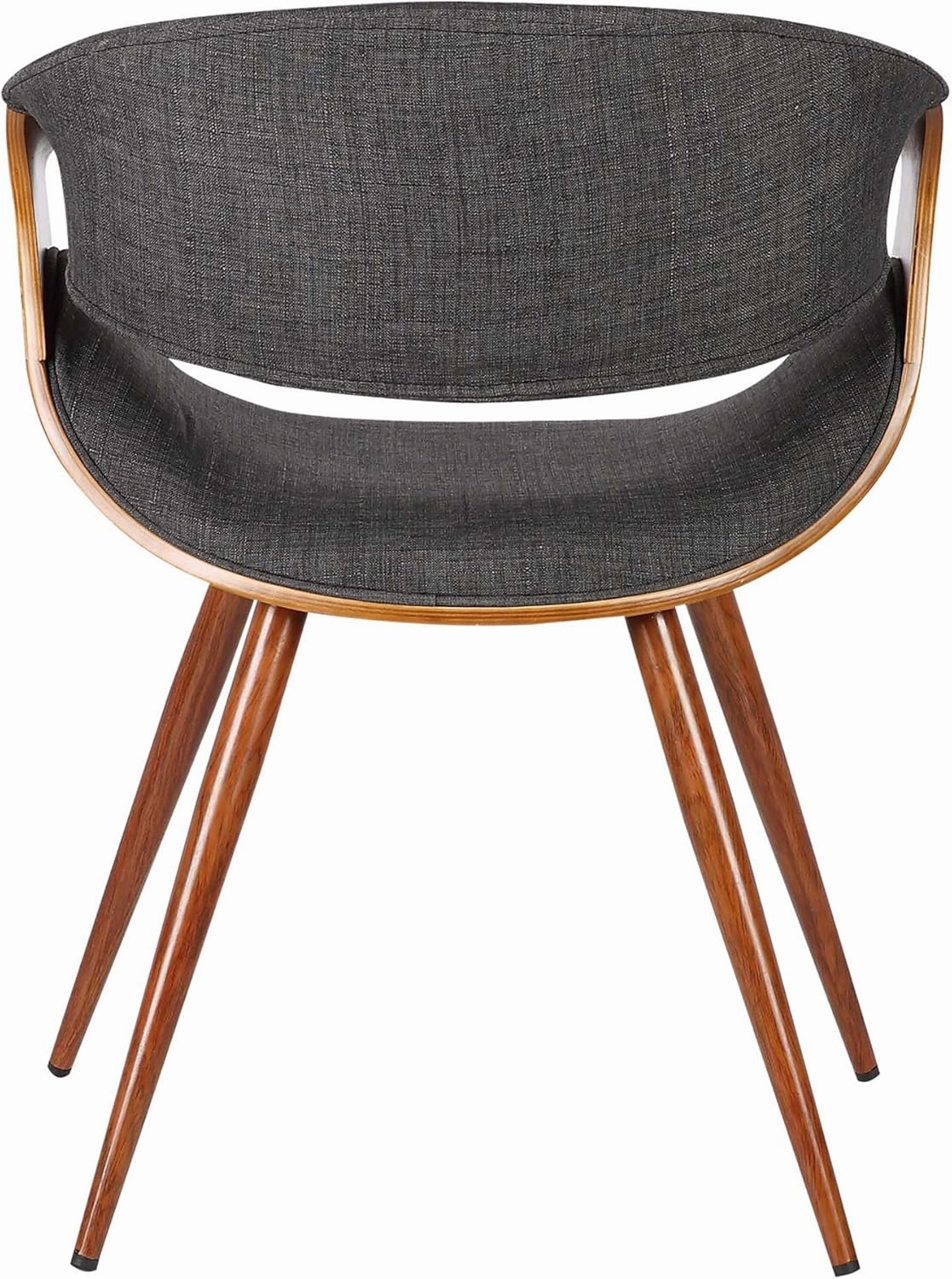Armen Living Butterfly Dining Chair in Charcoal Fabric and Walnut Wood Finish 22D x 21W x 29H in