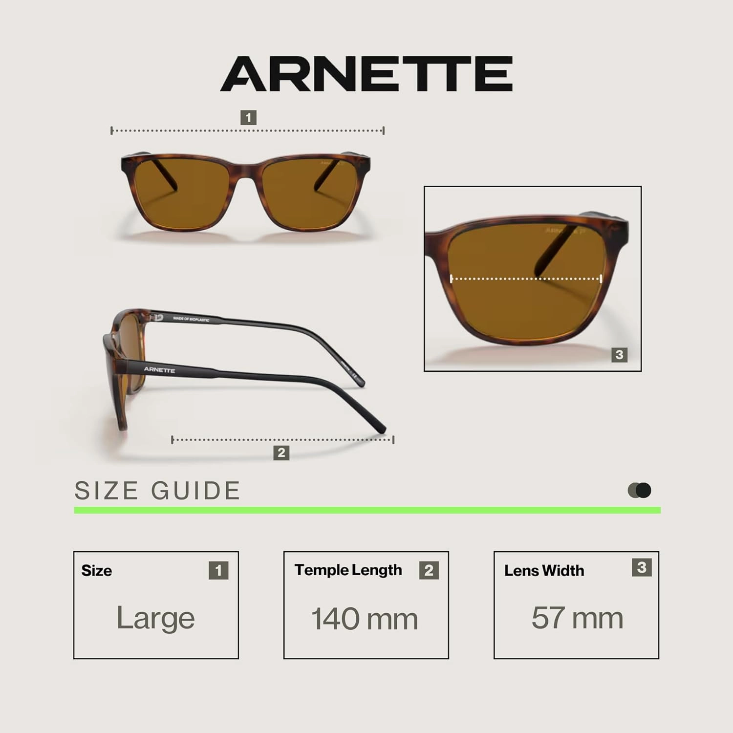 ARNETTE Cortex AN4291 Square Sunglasses for Men for Women   BUNDLE With Designer iWear Complimentary Eyewear Kit