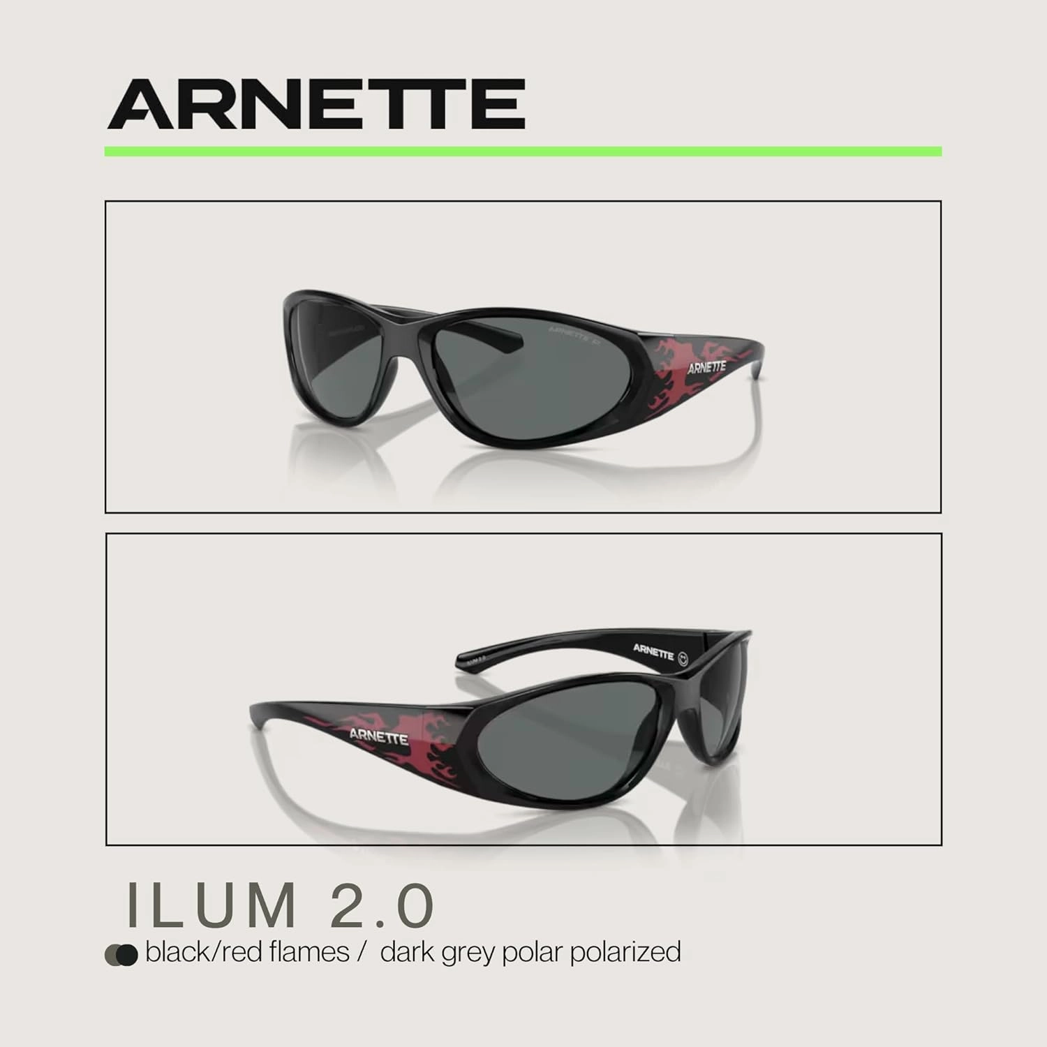 ARNETTE Ilum 2.0 AN4342 Rectangle Sunglasses for Men   BUNDLE WIth Designer iWear Complimentary Eyewear Kit