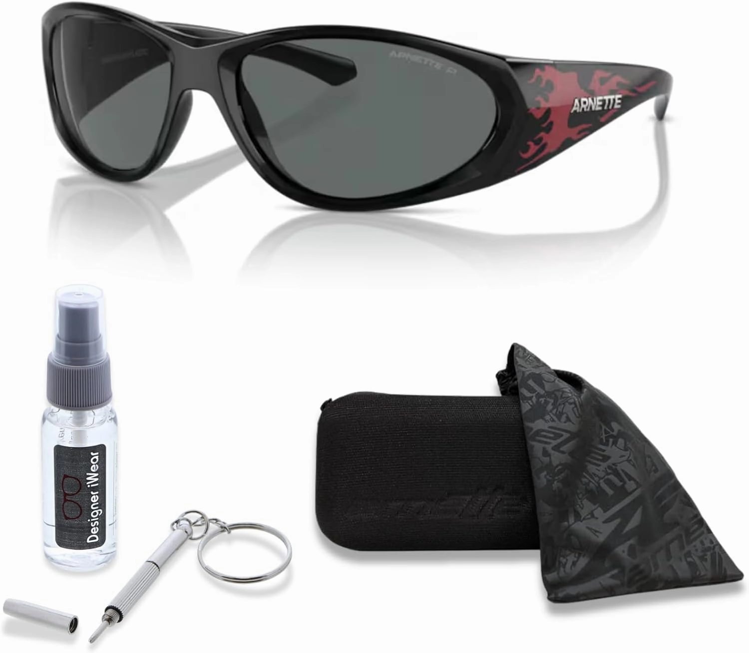 ARNETTE Ilum 2.0 AN4342 Rectangle Sunglasses for Men   BUNDLE WIth Designer iWear Complimentary Eyewear Kit