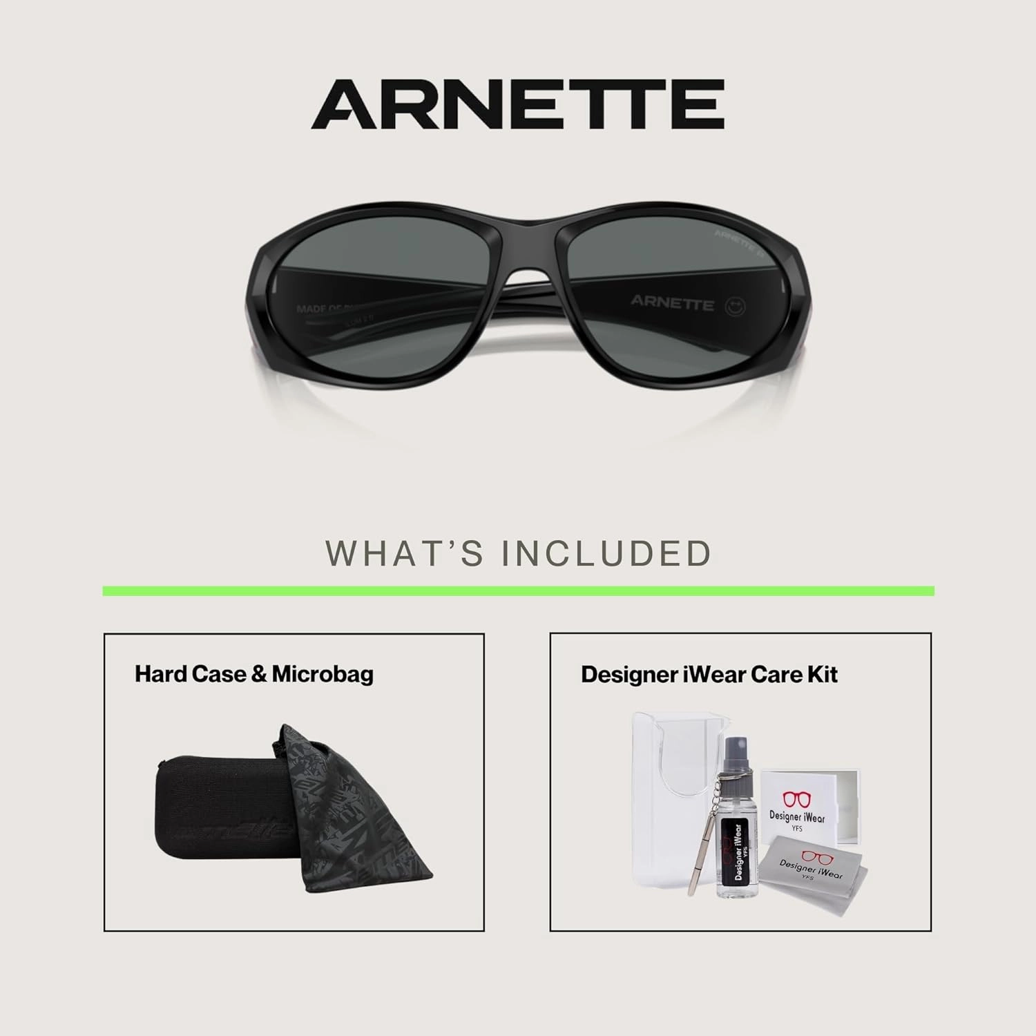 ARNETTE Ilum 2.0 AN4342 Rectangle Sunglasses for Men   BUNDLE WIth Designer iWear Complimentary Eyewear Kit