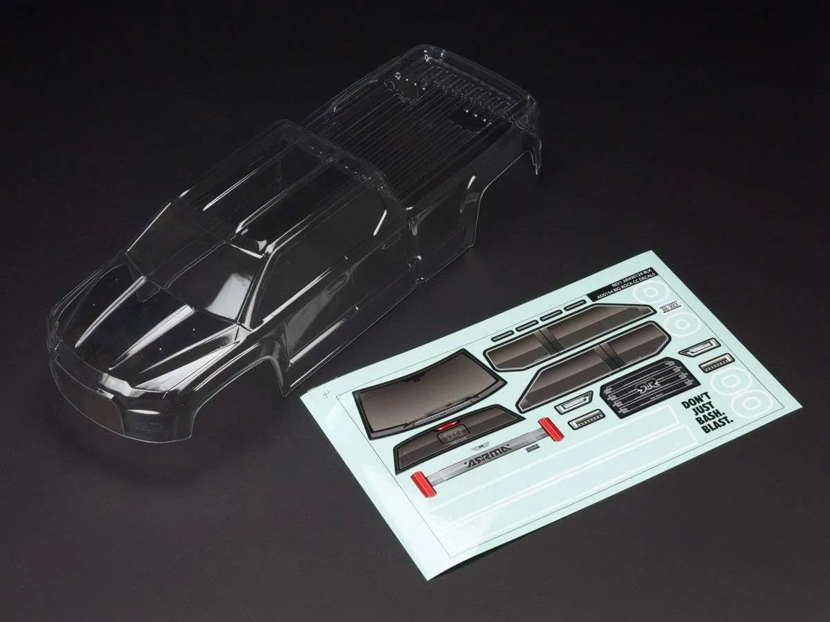 ARRMA 1/10 Clear Body with Decals: Big Rock Crew CAB 4X4 BLX, ARA402284, Small, Clear