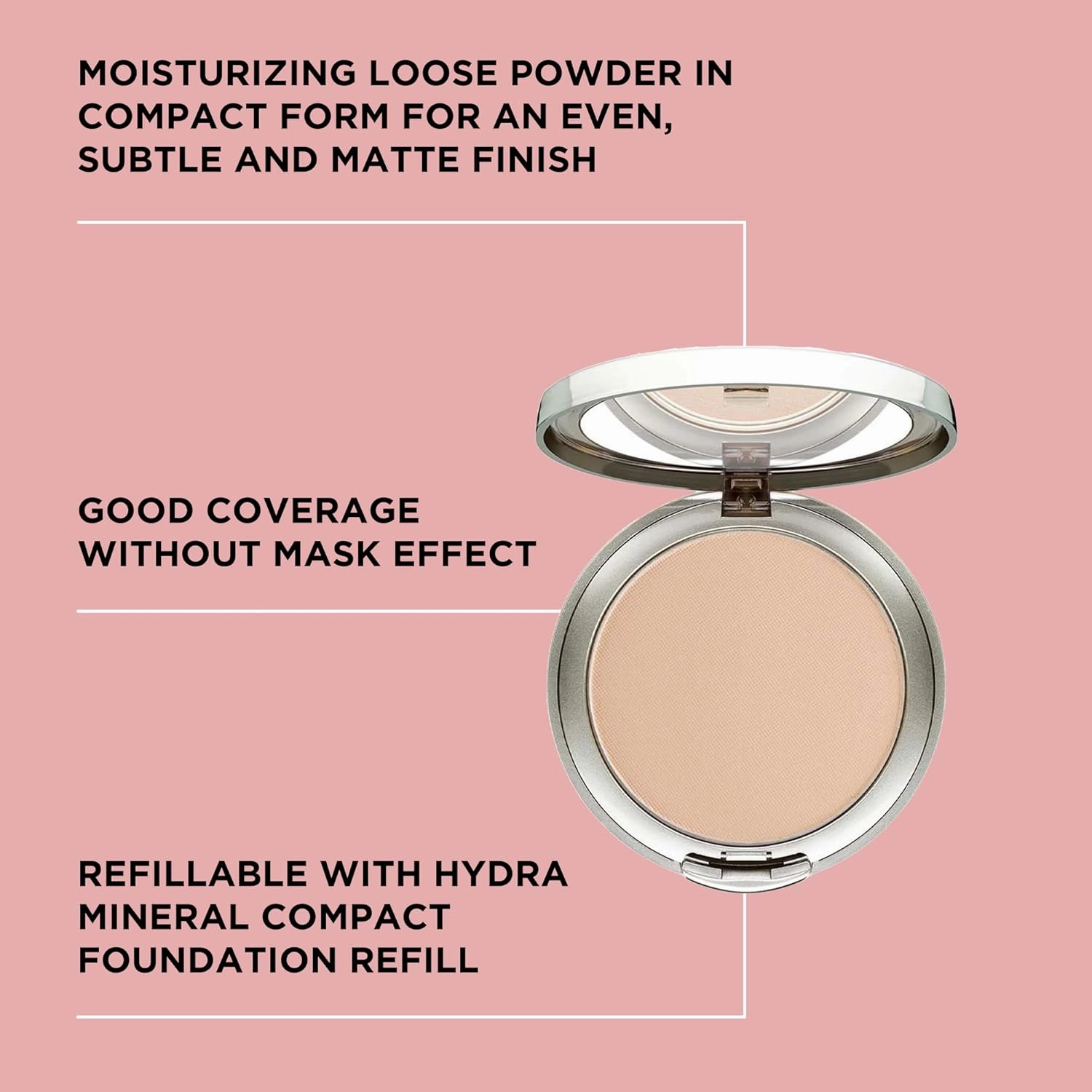 ARTDECO Hydra Mineral Compact Foundation Refill - light beige N°60 - refillable system for Hydra Mineral Compact Foundation - good coverage without mask-like effect - makeup - powder - 0.35 Oz