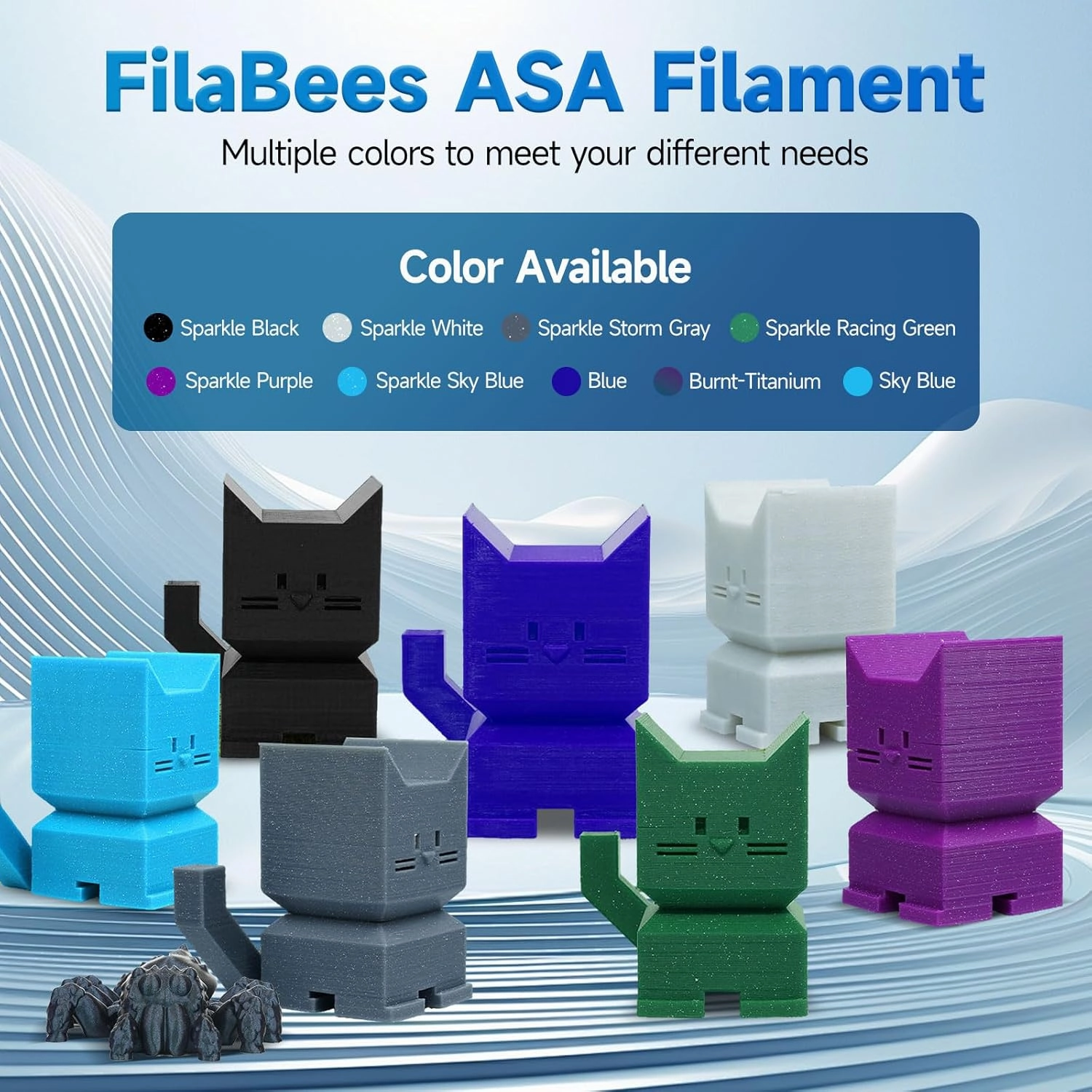 ASA Filament 1.75mm Sparkle Racing Green,ASA 3D Printer Filament 1kg(2.2lbs),Heat&Weather Resistant&High UV Resistance for Printing Outdoor Functional Parts,Dimensional Accuracy±0.02mm