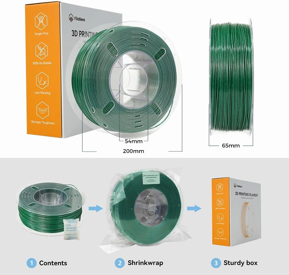 ASA Filament 1.75mm Sparkle Racing Green,ASA 3D Printer Filament 1kg(2.2lbs),Heat&Weather Resistant&High UV Resistance for Printing Outdoor Functional Parts,Dimensional Accuracy±0.02mm