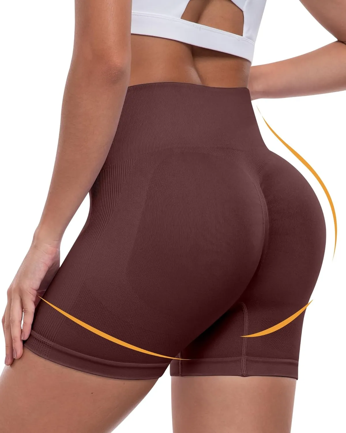 ATHVOTAR Workout Gym Biker Shorts Women: High Waisted Seamless Sports Running Butt Lifting Shorts Sets