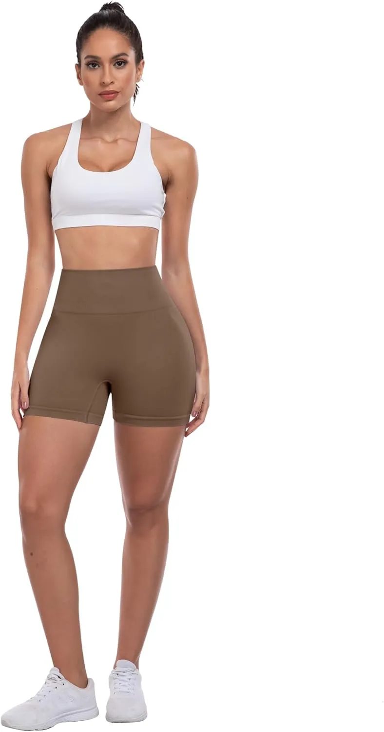 ATHVOTAR Workout Gym Biker Shorts Women: High Waisted Seamless Sports Running Butt Lifting Shorts Sets