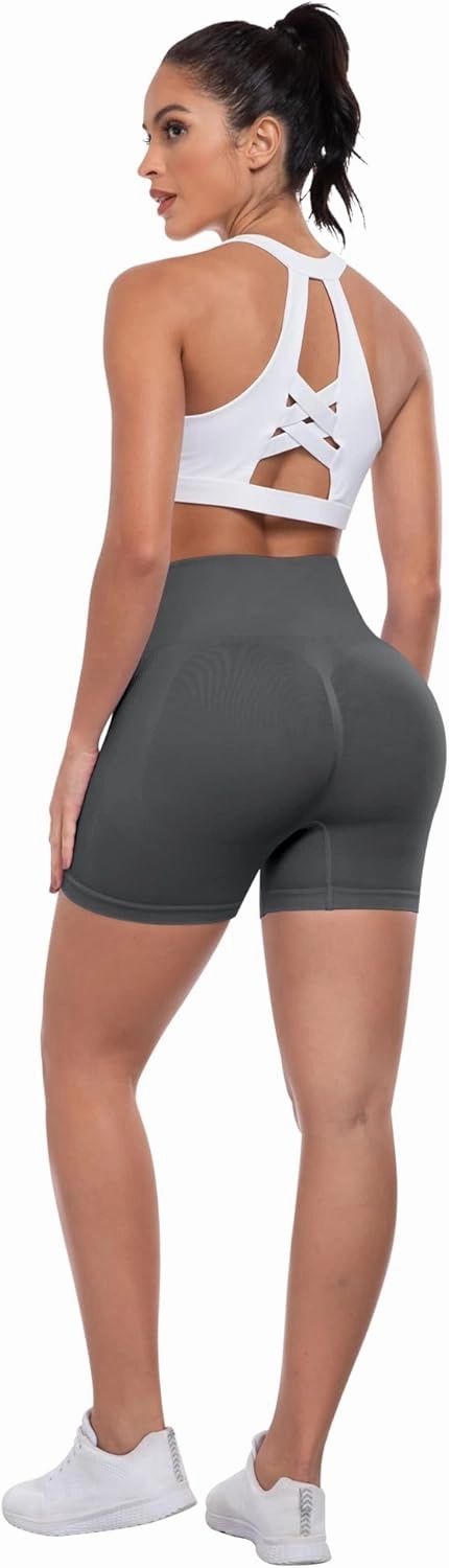 ATHVOTAR Workout Gym Biker Shorts Women: High Waisted Seamless Sports Running Butt Lifting Shorts Sets