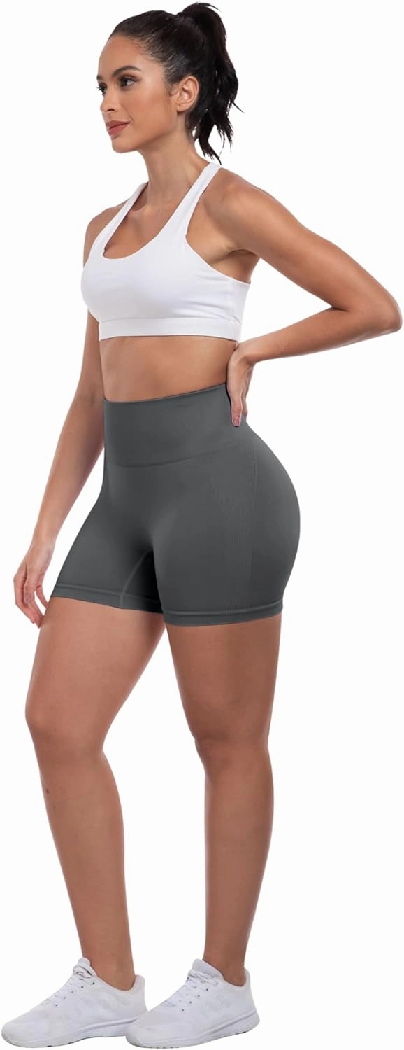 ATHVOTAR Workout Gym Biker Shorts Women: High Waisted Seamless Sports Running Butt Lifting Shorts Sets