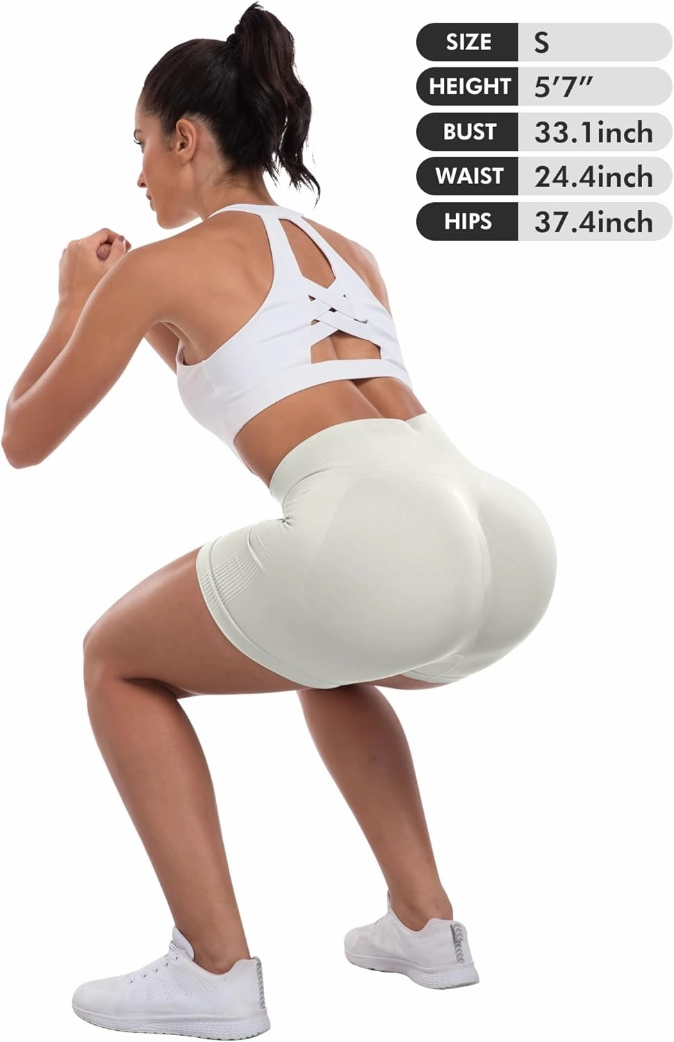 ATHVOTAR Workout Gym Biker Shorts Women: High Waisted Seamless Sports Running Butt Lifting Shorts Sets