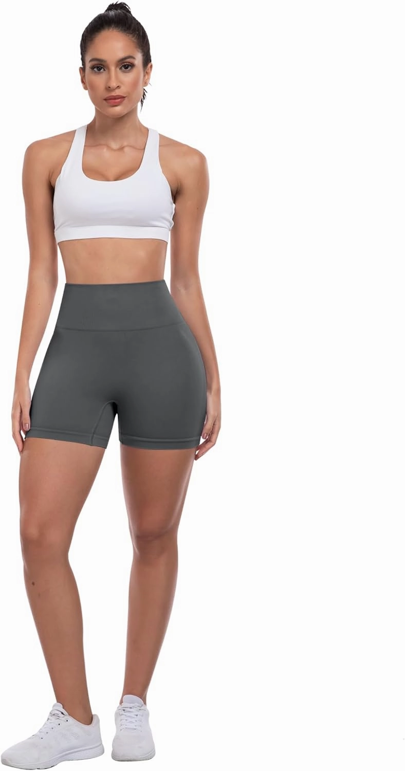 ATHVOTAR Workout Gym Biker Shorts Women: High Waisted Seamless Sports Running Butt Lifting Shorts Sets