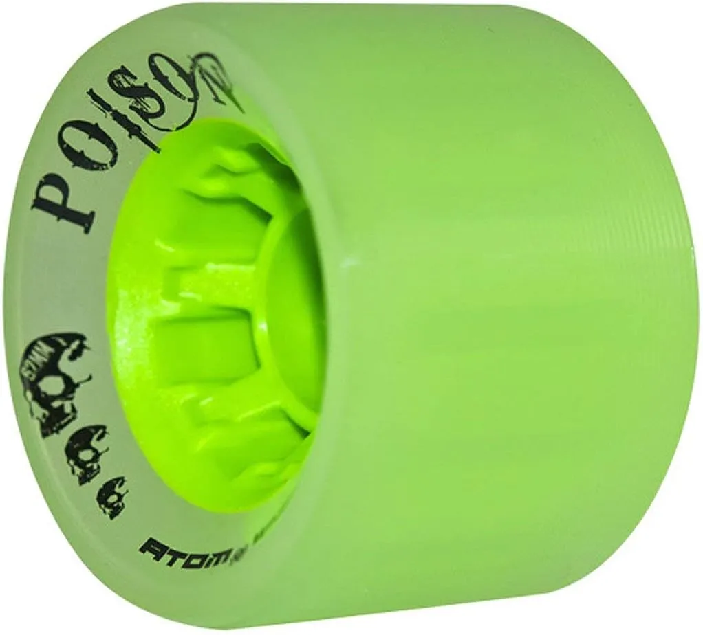 ATOM Poison Savant Skate Wheels for Perfect Speed and Control, 84A 59mm x 38mm, Pink, Blue, Purple, Black, Green, 4 or 8 Pack