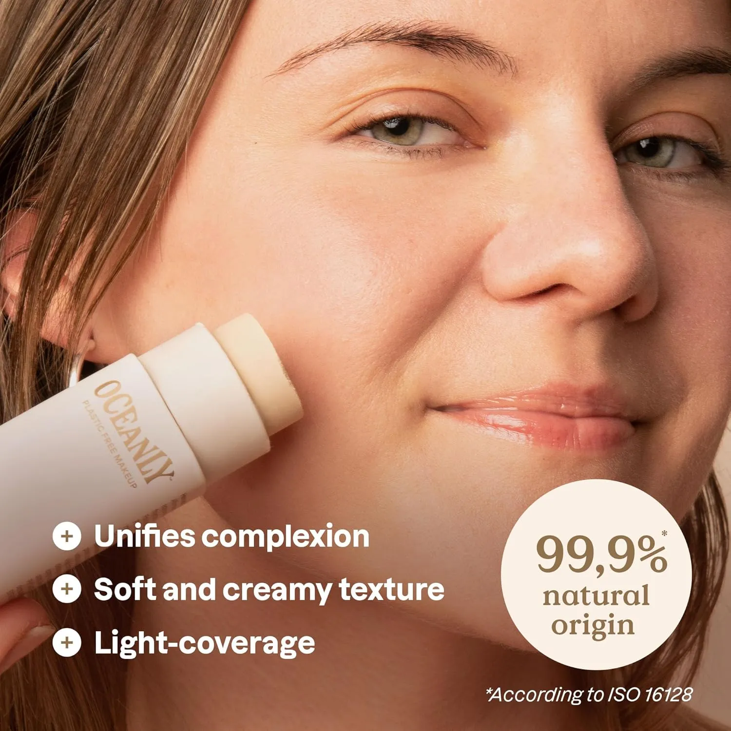 ATTITUDE Oceanly Light Coverage Foundation Stick, Titanium Dioxide-Free, EWG Verified, Plastic-Free, Vegan & Cruelty-free Makeup, Cream, 0.42 Ounces