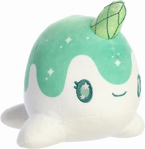 Aurora® Enchanting Tasty Peach® Crystal Nomwhal Stuffed Animal - Bright & Colorful Design for Room Decor for Adults, Kids, and Birthdays - Emerald 7 Inches