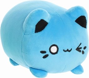 Aurora® Enchanting Tasty Peach® Electric Blue Meowchi Stuffed Animal - Bright & Colorful Design - Showpiece Plush - 7 Inches