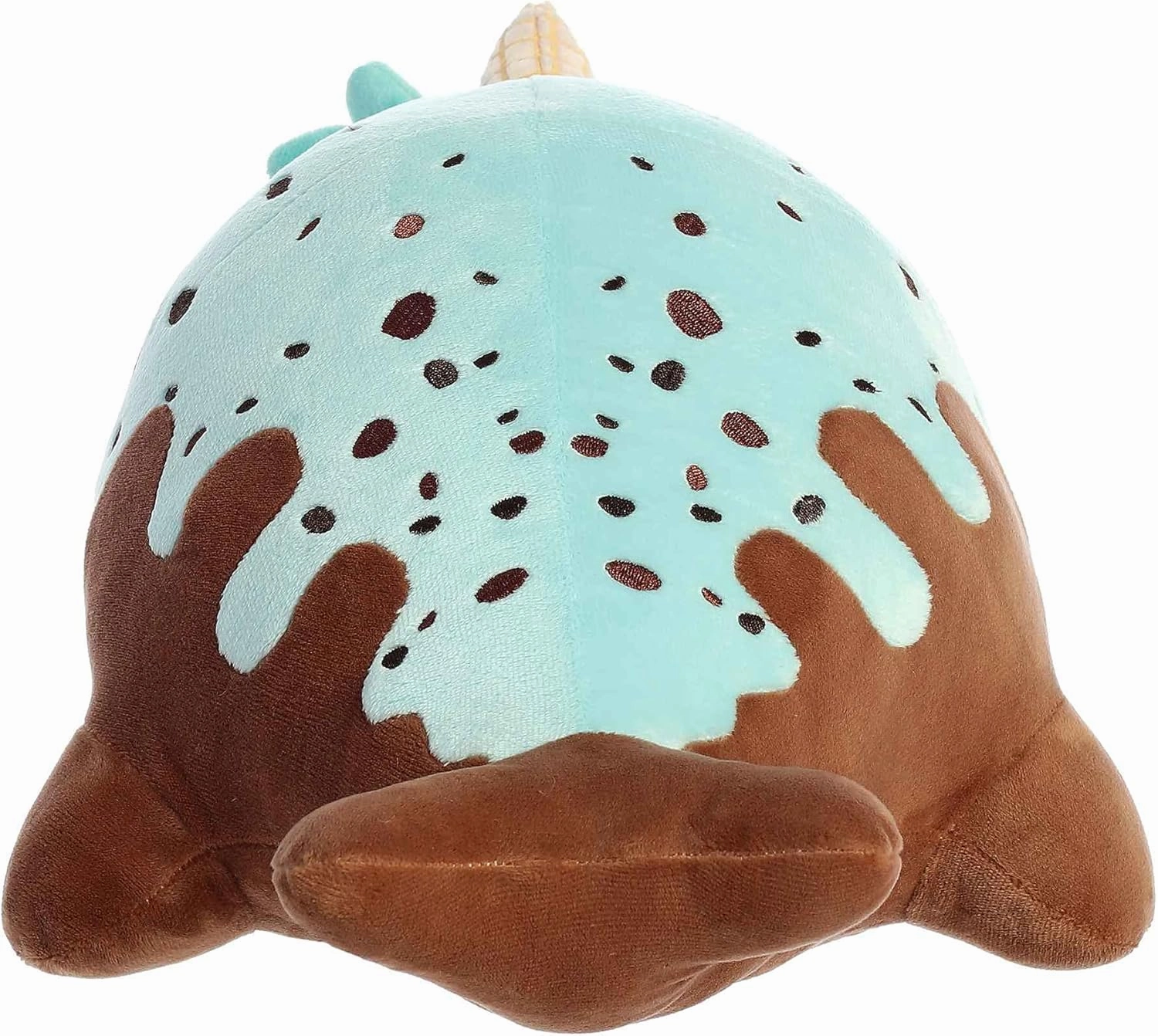 Aurora® Enchanting Tasty Peach® Mint Chocolate Nomwhal Stuffed Animal - Bright & Colorful Design - Showpiece Plush - Brown 12.5 Inches