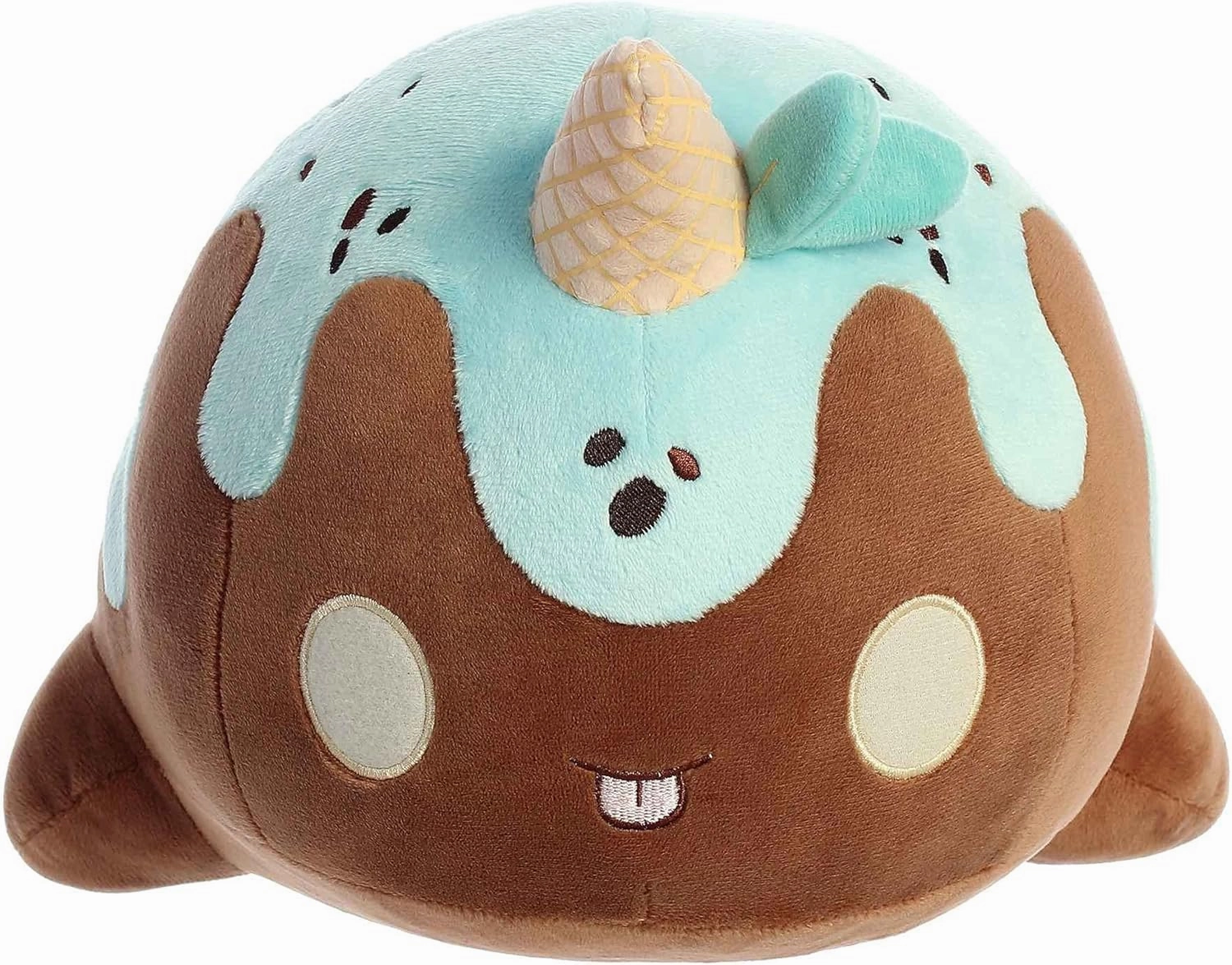 Aurora® Enchanting Tasty Peach® Mint Chocolate Nomwhal Stuffed Animal - Bright & Colorful Design - Showpiece Plush - Brown 12.5 Inches