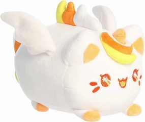 Aurora® Spooky Tasty Peach® Candy Corn Pegasus Meowchi Stuffed Animal - Bright & Colorful Design for Room Decor - Perfect for Halloween Decorations and Gifts - White 8 Inches