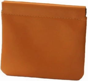 Automatic Closing Makeup Bag, Glasses Storage Bag, Change Bag, Card Bag, Lipstick Storage Small Bag(Orange)