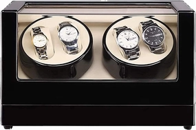 Automatic Watch Winder Box Watch Winders 4 0 Wooden Automatic Watch Winder Storage Box Transparent Cover Wrist Mechanical Watch Winding Box Double Head Motor Shaker Case